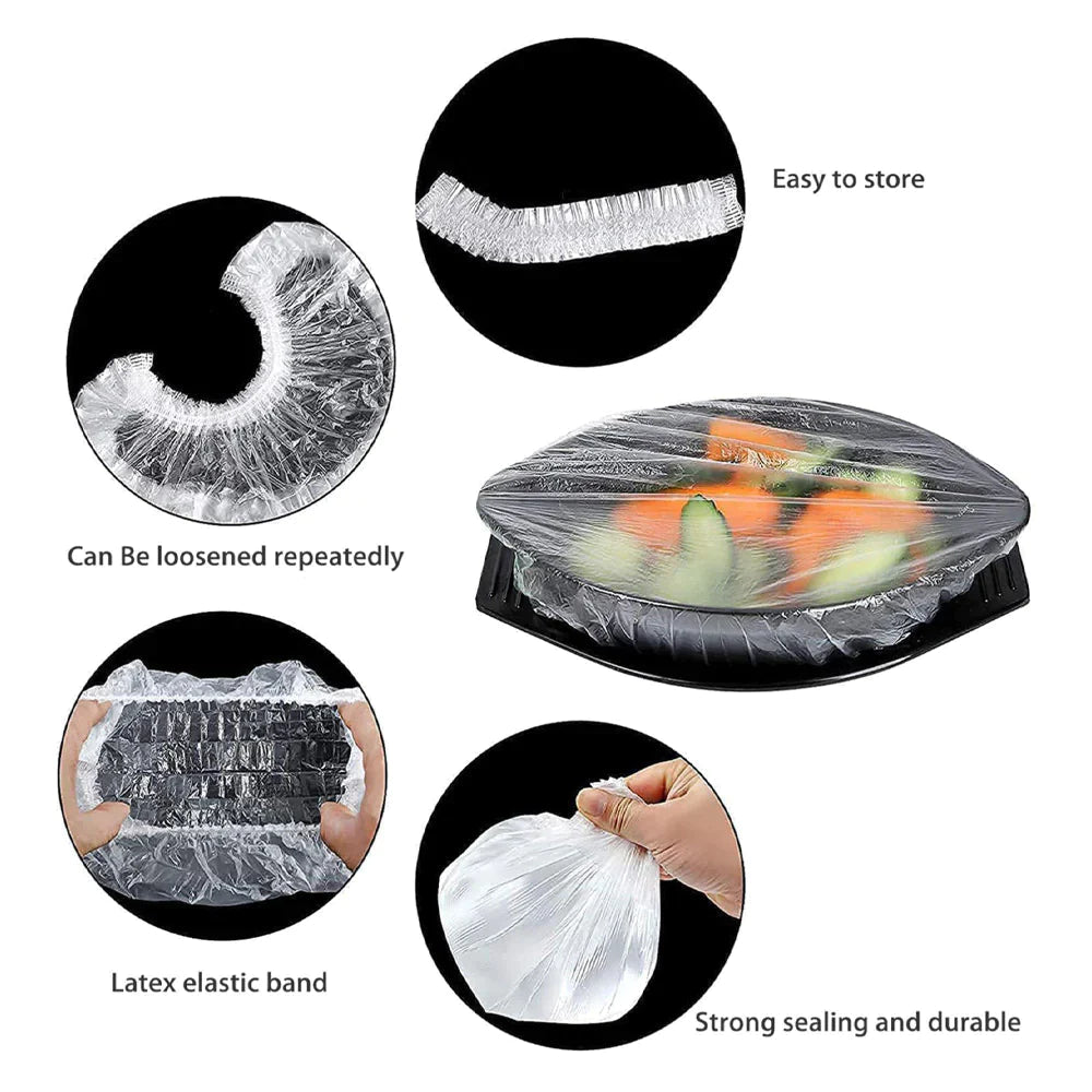 100pcs Disposable Food Bowl Cover Bag Storage