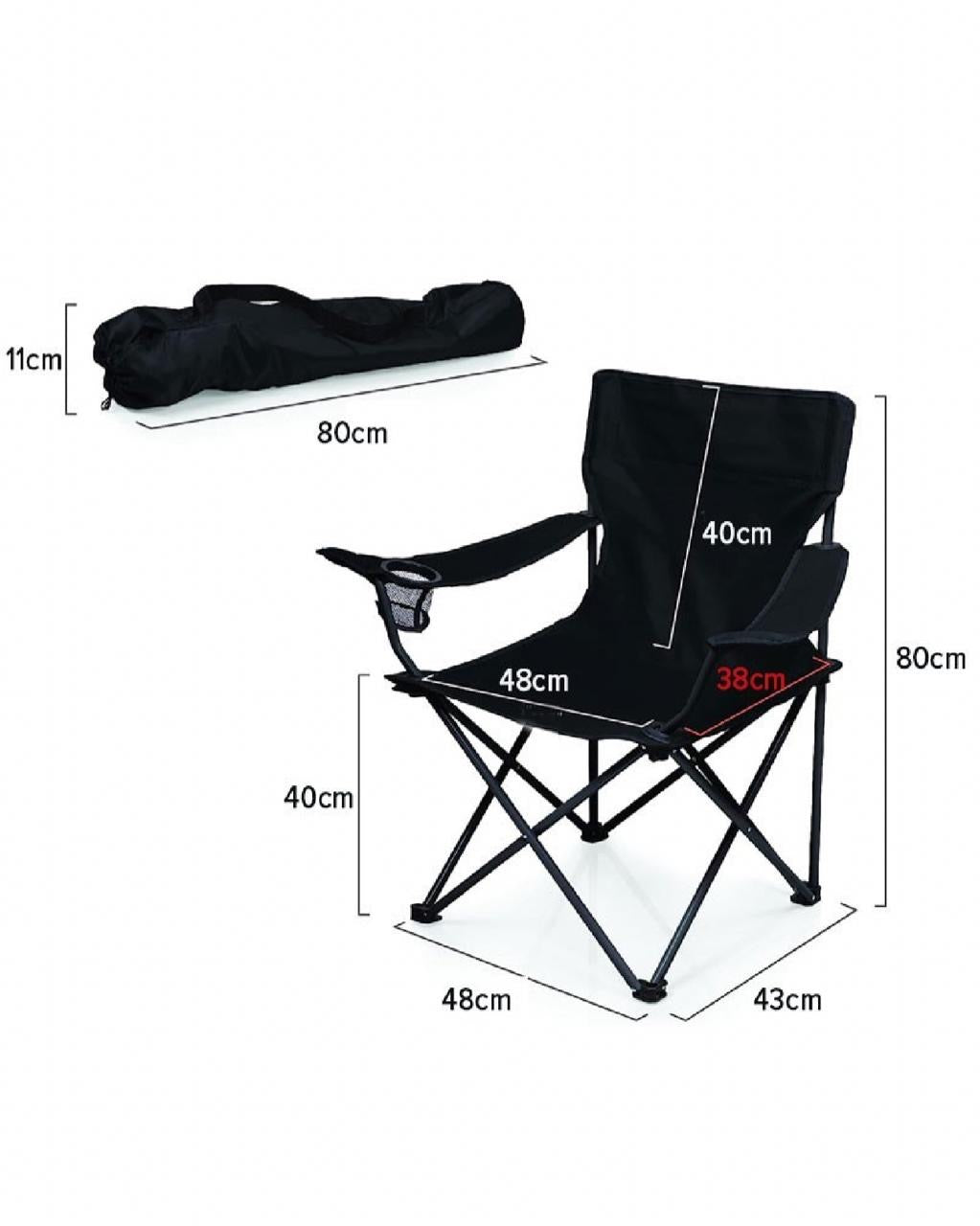 Portable & Foldable Lightweight Camping Chair with Cup Holder